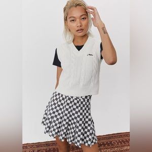 NEW girl ORDER Checkered Pleated Mini Skirt Size-S